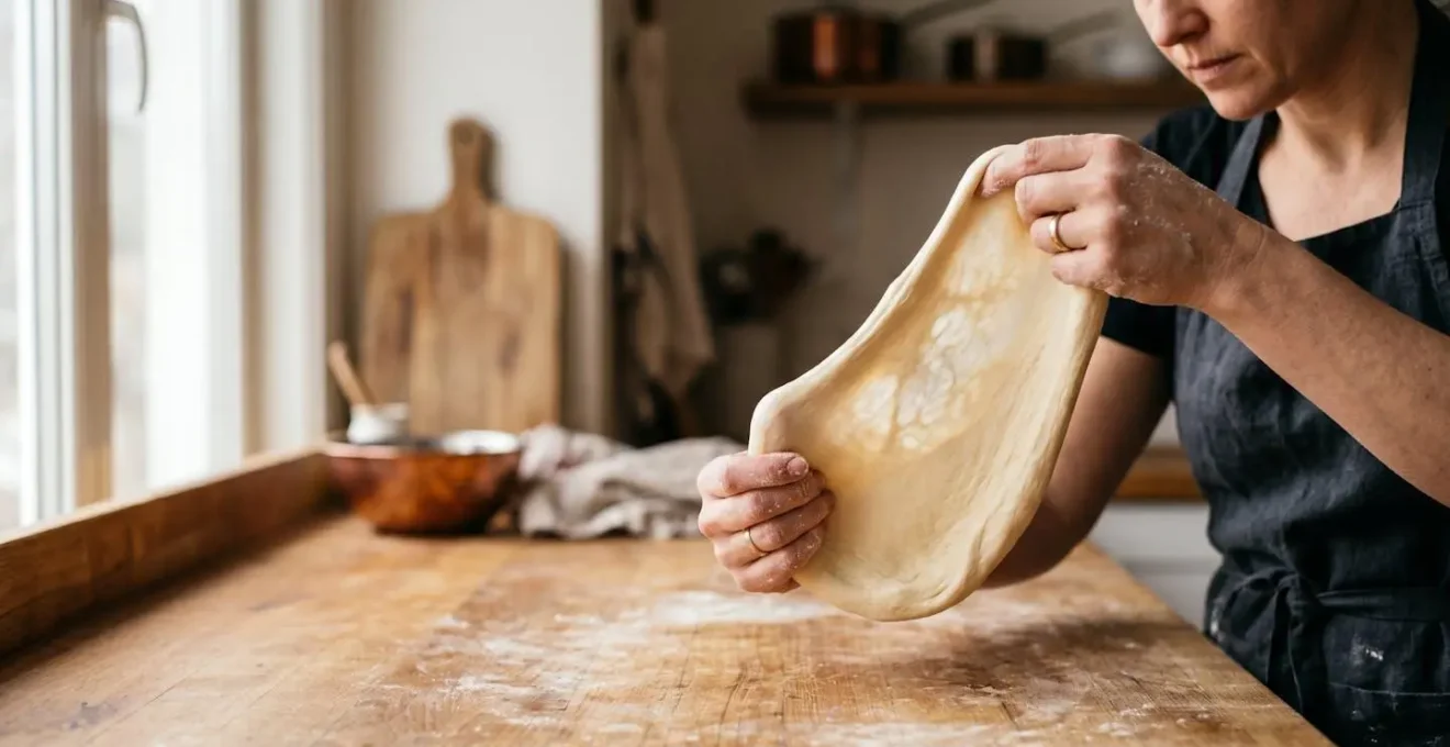 Pâte à brioche en cours de repos montrant la texture souple et extensible après autolyse